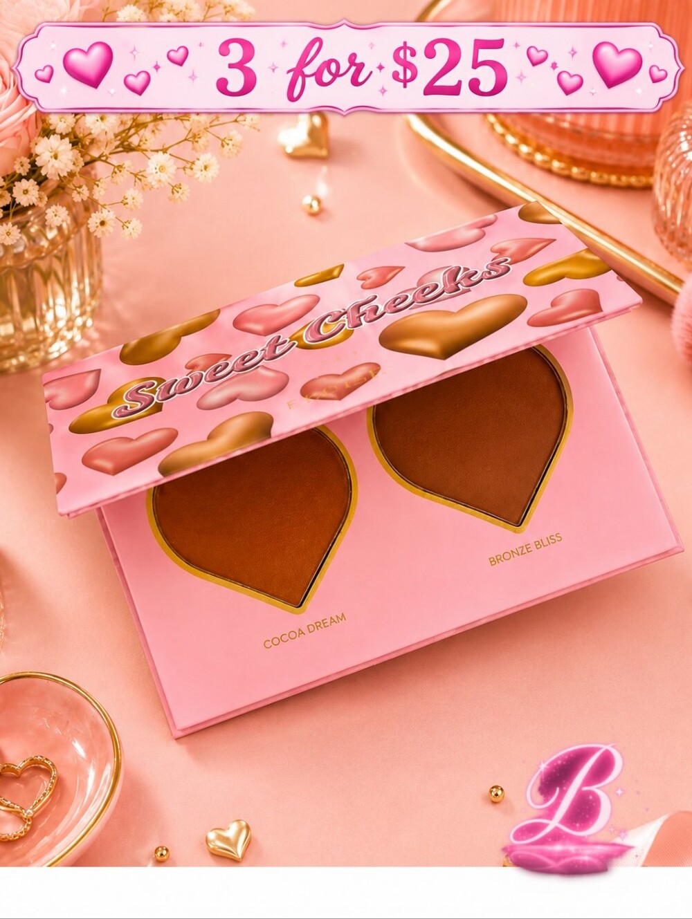 3/$25 Eloise Sweet Cheeks Bronzing Palette - "Cocoa Dream & Bronze Bliss"